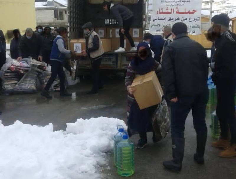 مساعدات لنازحي فنيدق العكارية