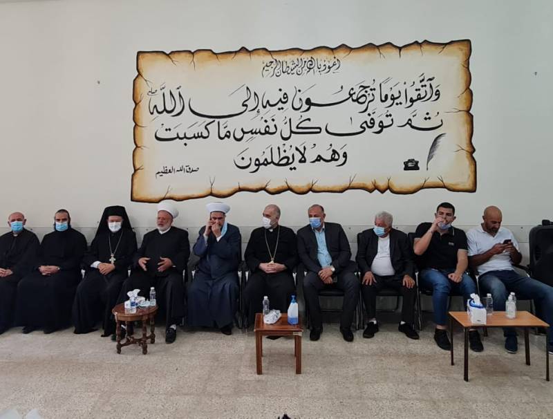 وفد مطرانية زحلة للروم الكاثوليك قدم التعازي بوفاة المفتي الميس.
